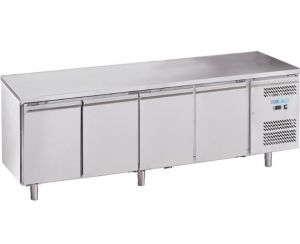 M-GN4100TN-FC Banco refrigerato ventilato in acciaio inox AISI201, 4 porte